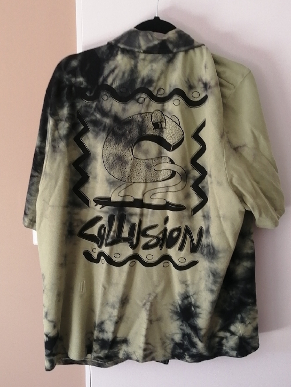 Men's Olive & Black Tie-Dye Short Sleeve Shirt